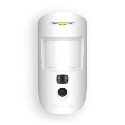 AJAX MotionCam ανιχνευτής κίνησης εσωτερικού χώρου με κάμερα για επαλήθευση συναγερμού σε λευκό χρώμα