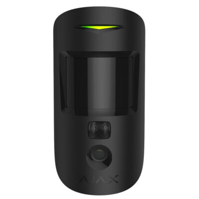AJAX MotionCam ανιχνευτής κίνησης εσωτερικού χώρου με κάμερα για επαλήθευση συναγερμού σε μαύρο χρώμα
